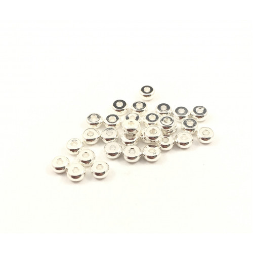 Spacer metal rondelle 4mm silver ( pack of  25)